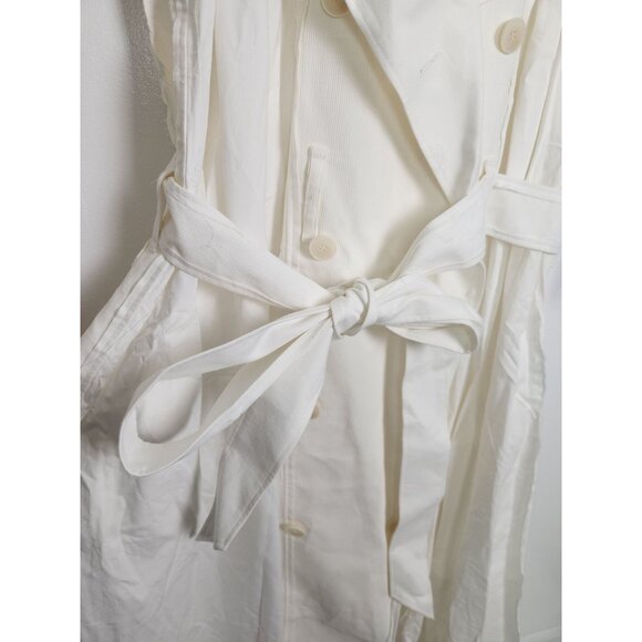 maison blanche All-Gender Sz. 4/L Sleeveless Trench-Coat In White NWT - Picture 5 of 9